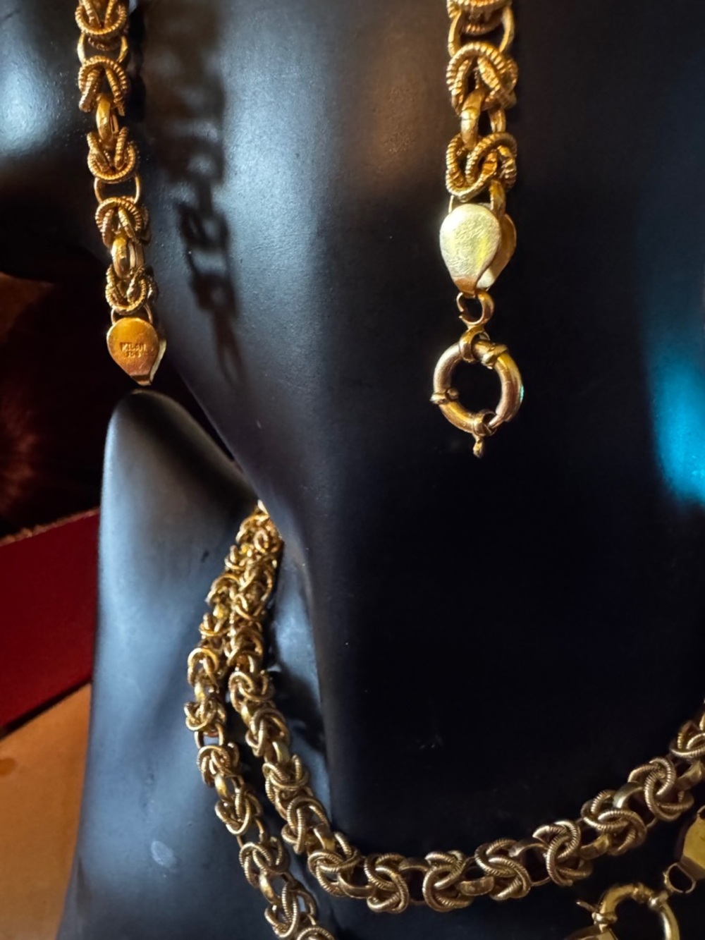 18k Gold Rope Chain Necklace and Bracelet Set - Women Jewelry,handmade